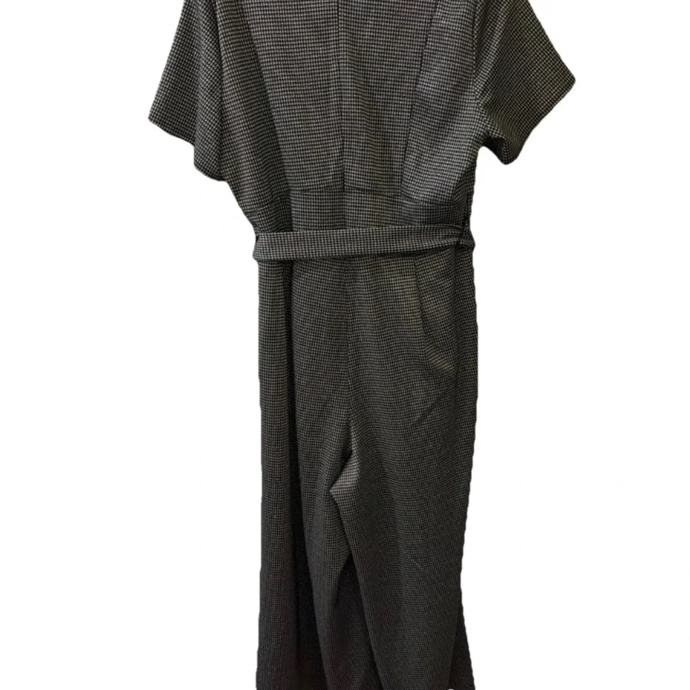 Lane Bryant Black and Shimmery Silver Dressy Holiday Jumpsuit wide legs - Picture 2 of 10